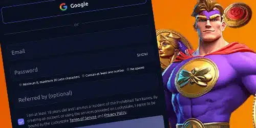 Tennessee.bet Luckystake Casino registration process desktop banner