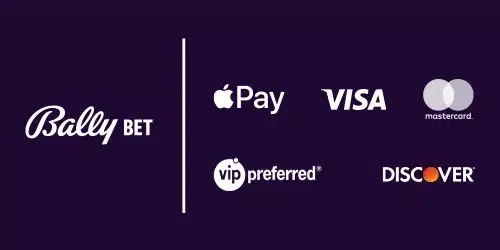 Bally Bet sportsbook banner showing various payment methods