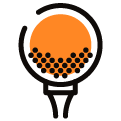 Orange golf ball