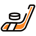 Hockey stick and puck